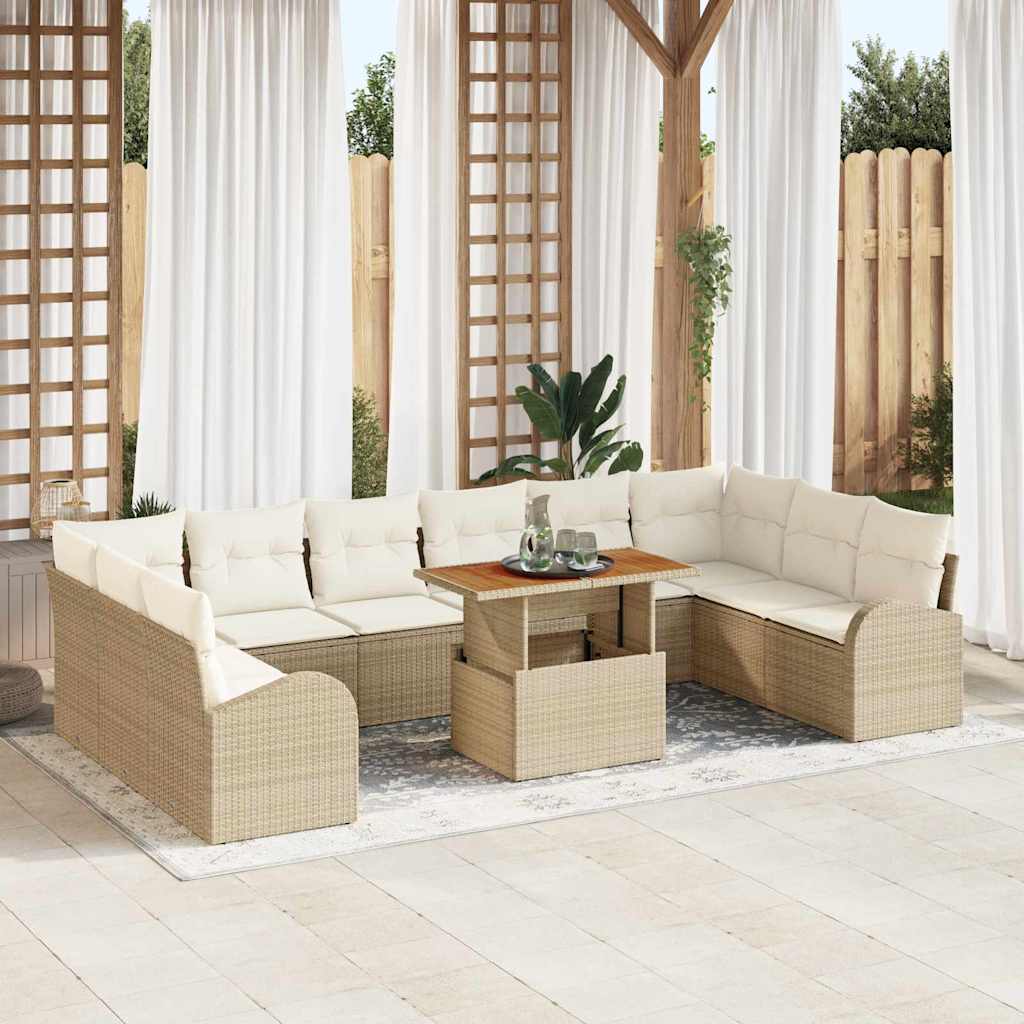 Tuin Sofa Set Met Opslag 11 Pcs Poly Riet