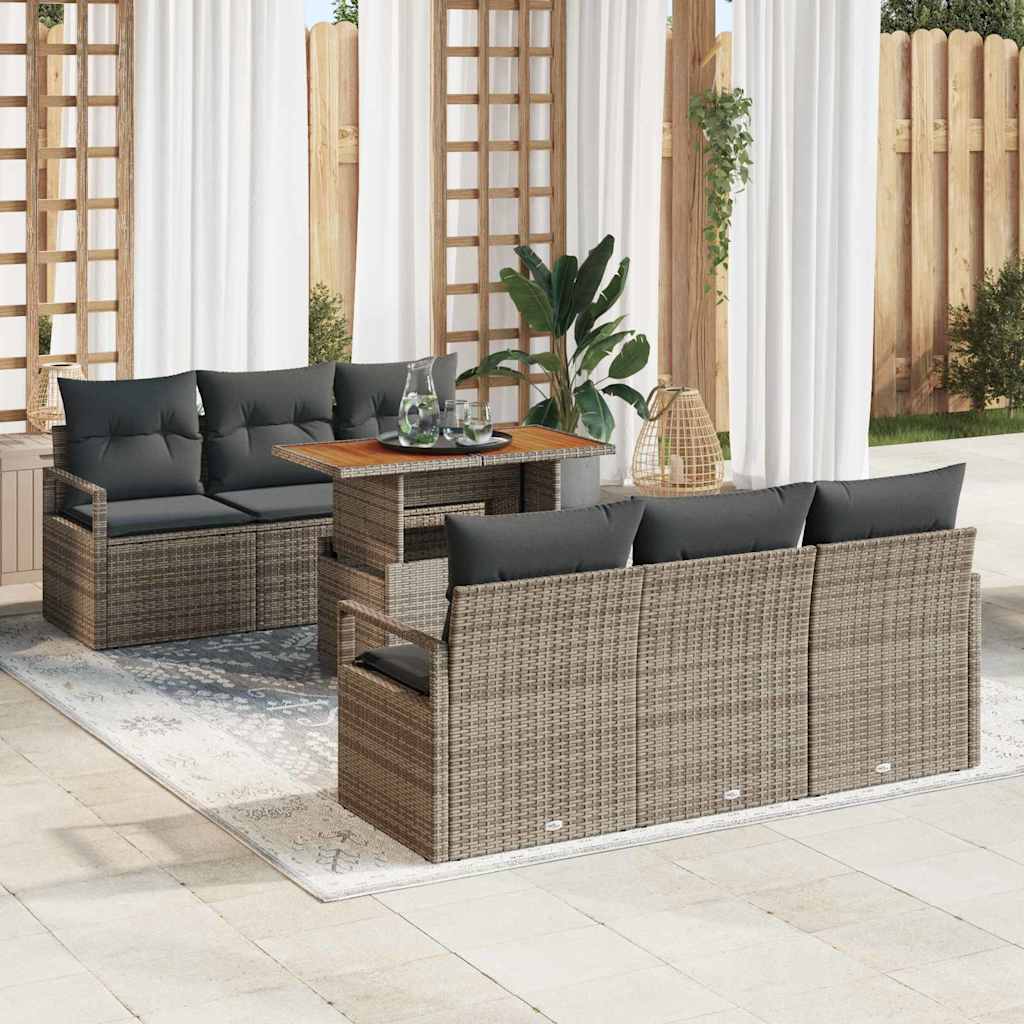 Tuin Sofa Set Met Opslag 7 Pcs Poly Riet