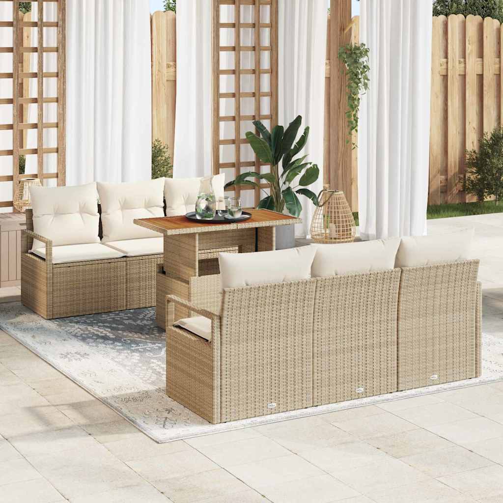Tuin Sofa Set Met Opslag 7 Pcs Poly Riet