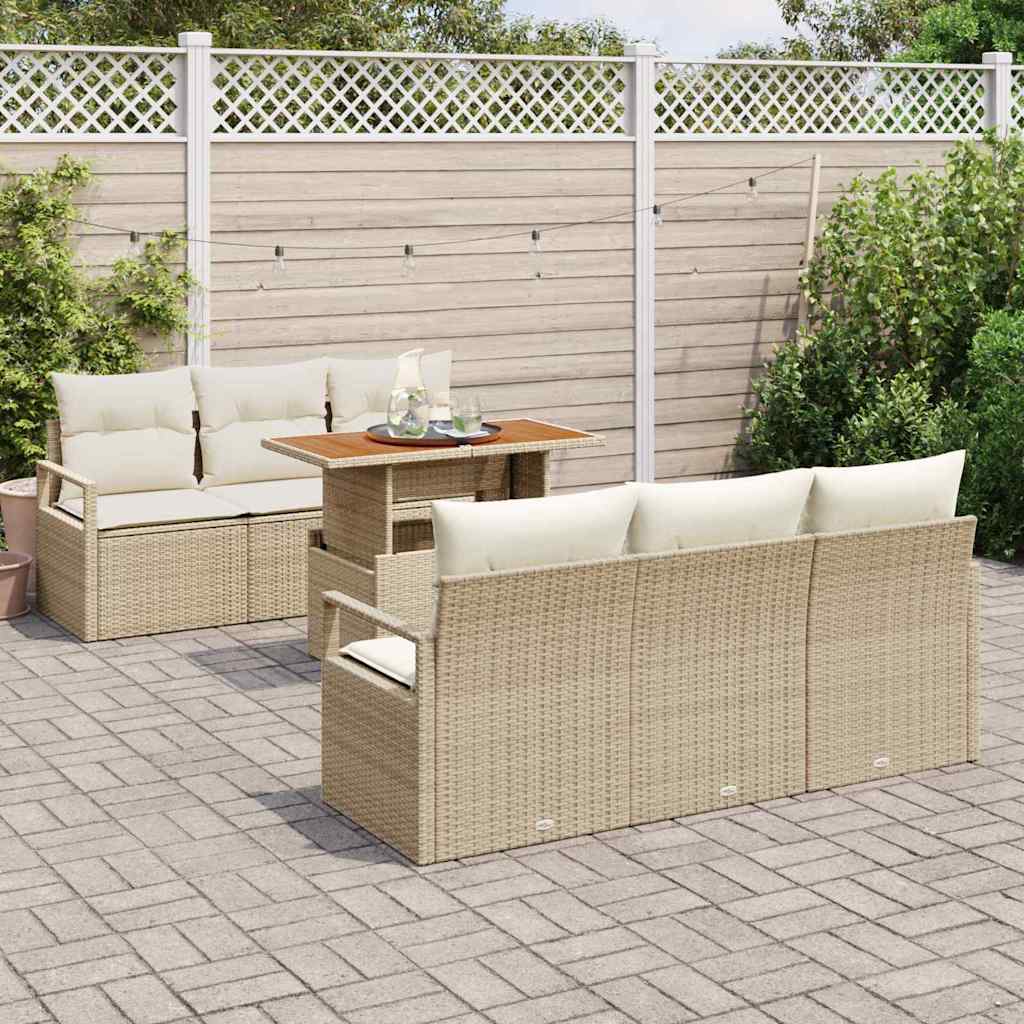 Tuin Sofa Set Met Opslag 7 Pcs Poly Riet