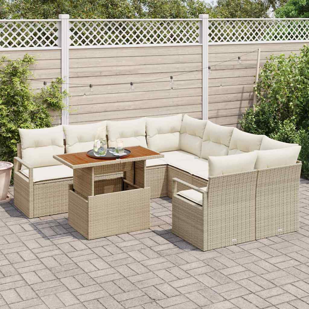 Tuin Sofa Set Met Opslag 9 Pcs Poly Riet