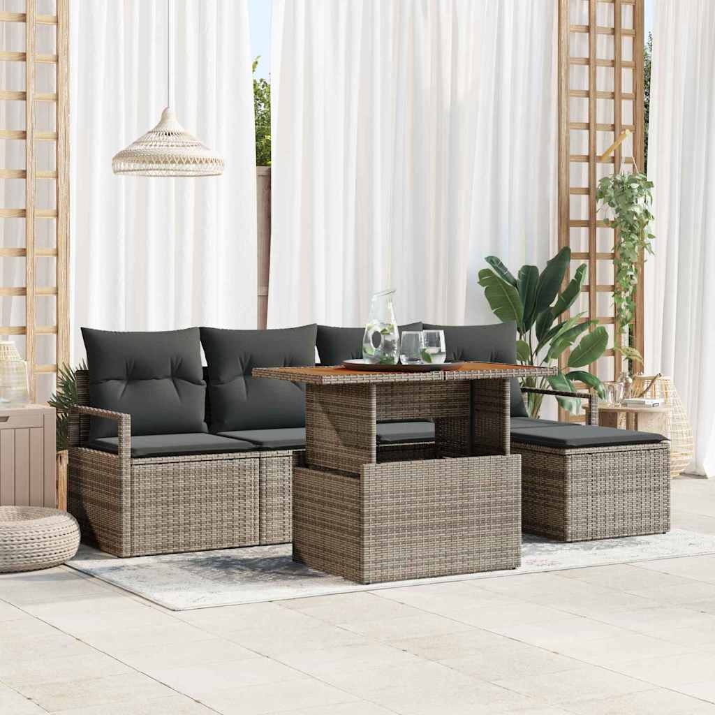 Tuin Sofa Set Met Opslag 6 Pcs Poly Riet