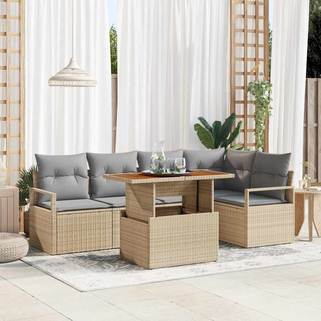 Tuin Sofa Set Met Opslag 6 Pcs Poly Riet