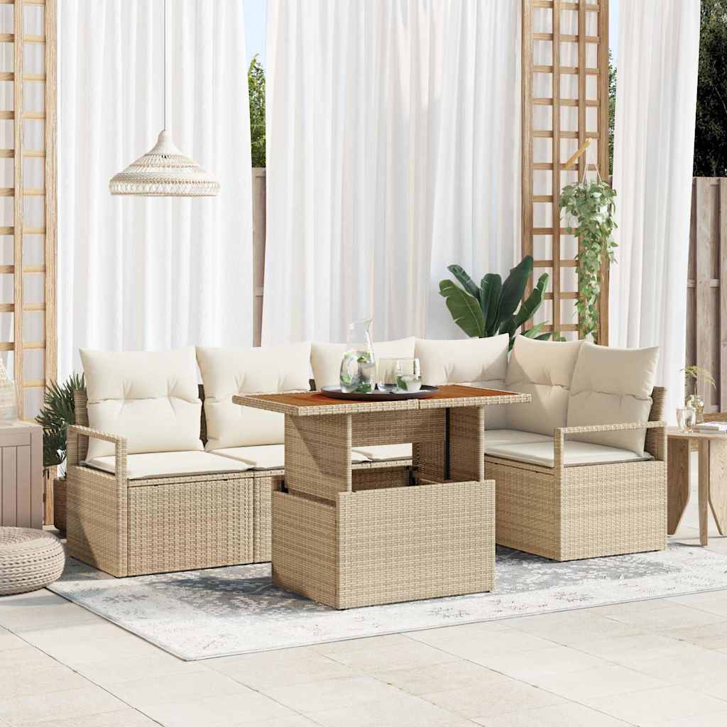 Tuin Sofa Set Met Opslag 6 Pcs Poly Riet