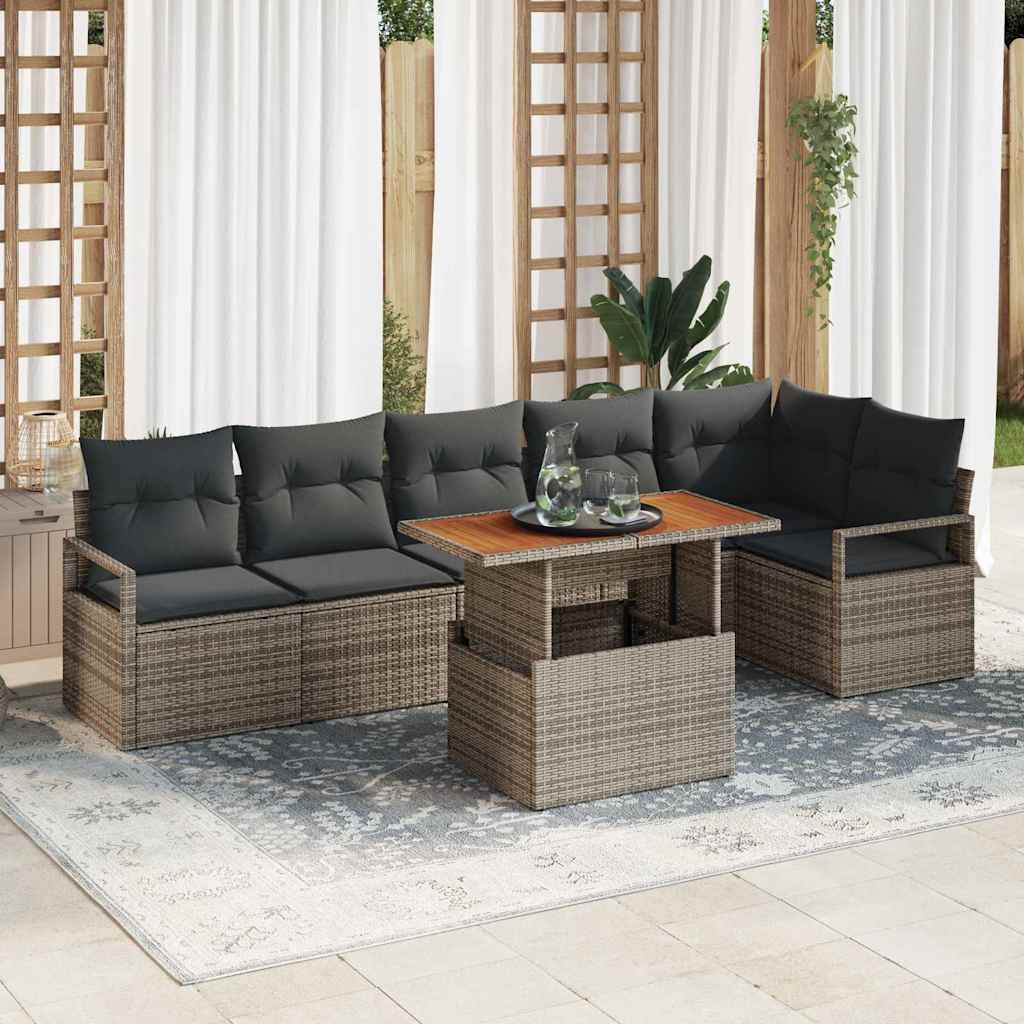 Tuin Sofa Set Met Opslag 7 Pcs Poly Riet