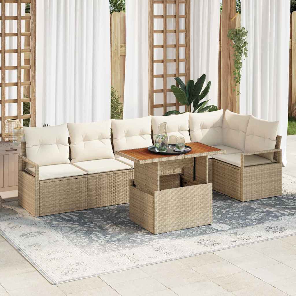 Tuin Sofa Set Met Opslag 7 Pcs Poly Riet