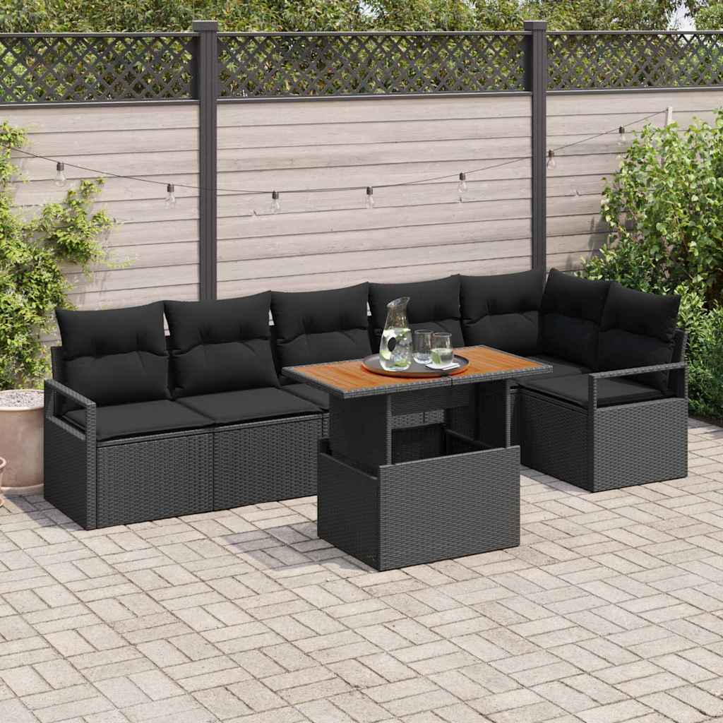 Tuin Sofa Set Met Opslag 7 Pcs Poly Riet