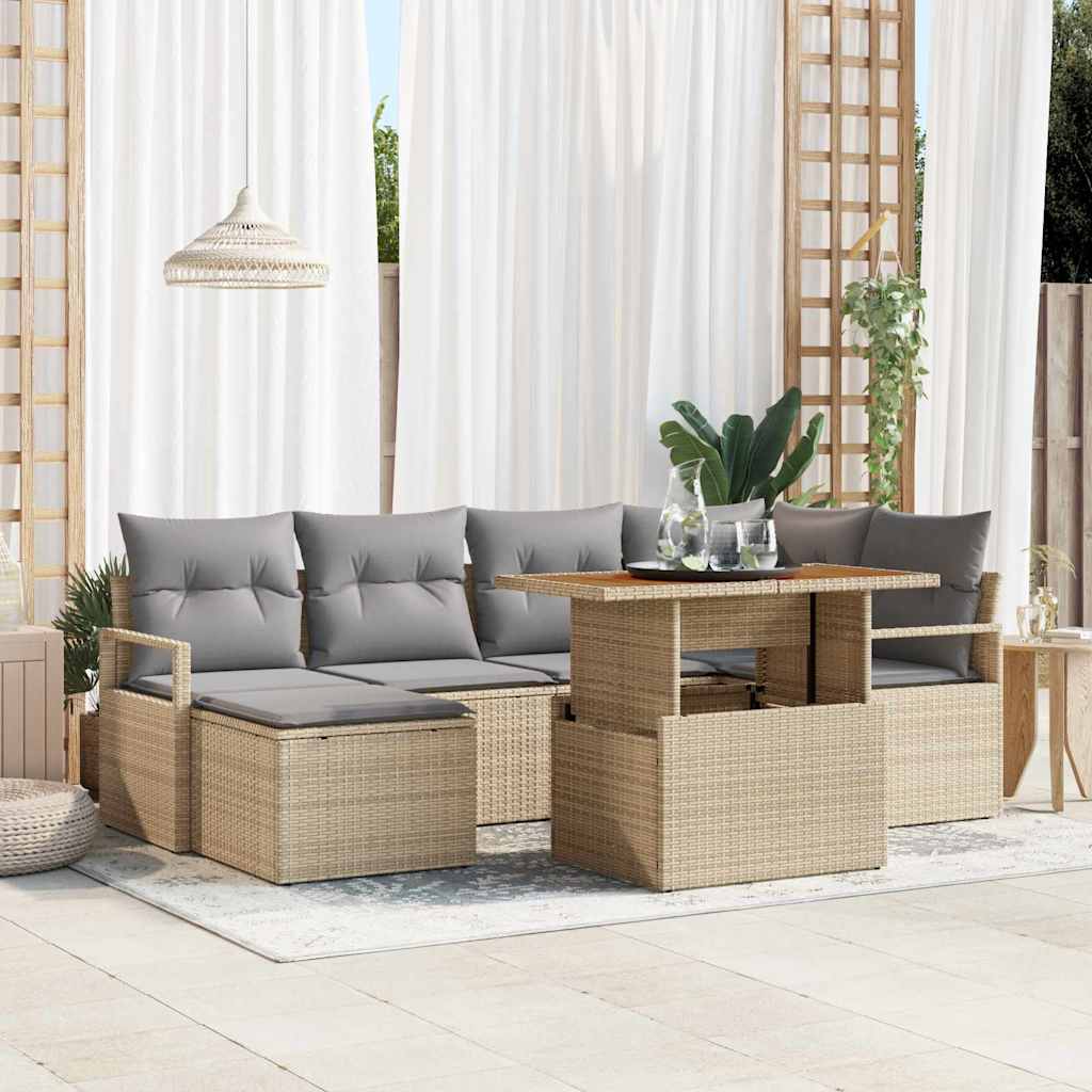 Tuin Sofa Set Met Opslag 7 Pcs Poly Riet