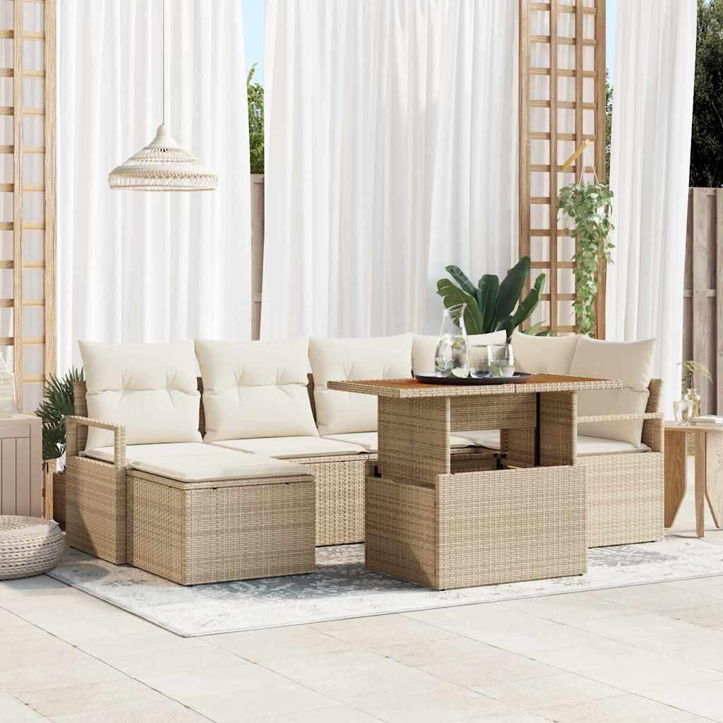 Tuin Sofa Set Met Opslag 7 Pcs Poly Riet