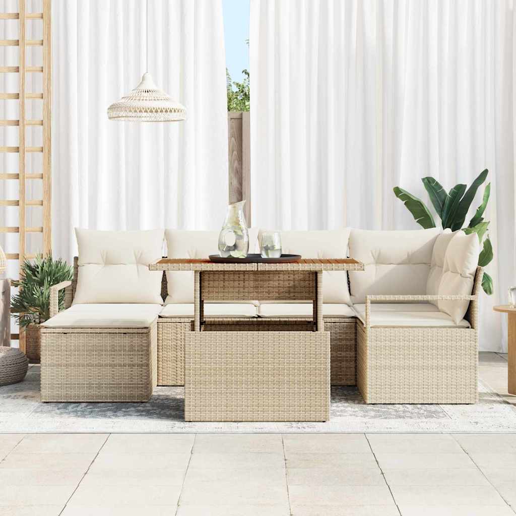 Tuin Sofa Set Met Opslag 7 Pcs Poly Riet