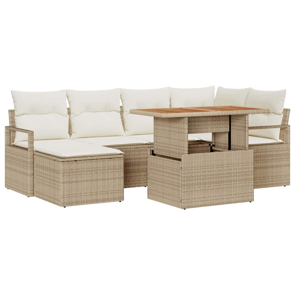 Tuin Sofa Set Met Opslag 7 Pcs Poly Riet
