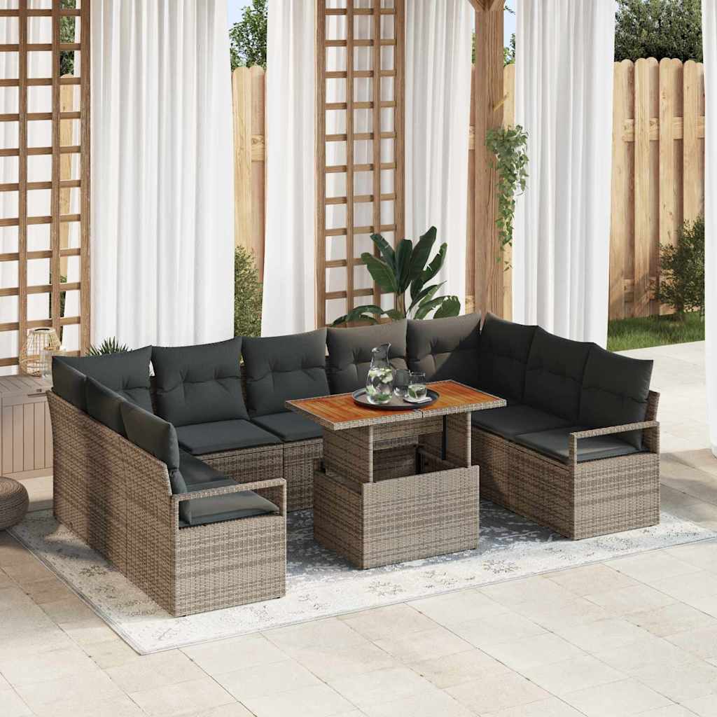 Tuin Sofa Set Met Opslag 10 Pcs Poly Riet