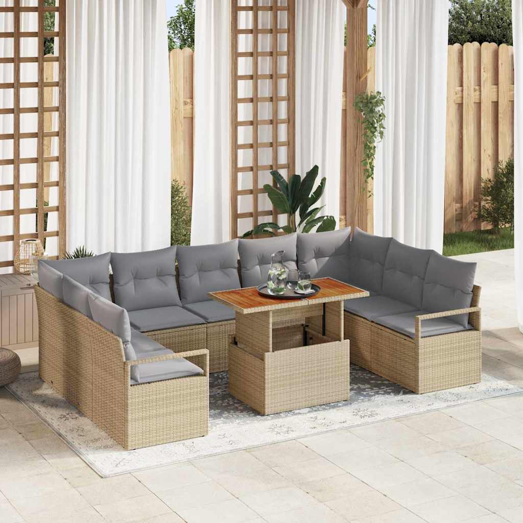 Tuin Sofa Set Met Opslag 10 Pcs Poly Riet