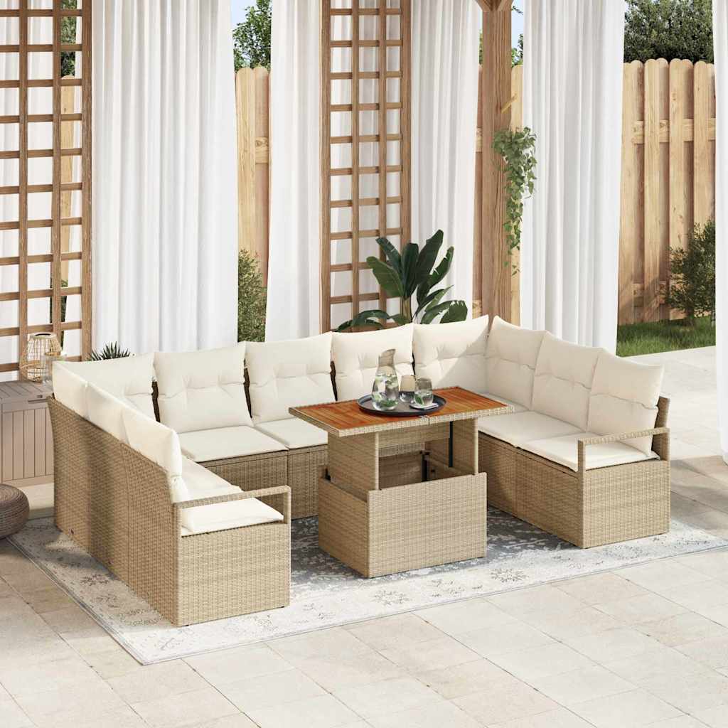 Tuin Sofa Set Met Opslag 10 Pcs Poly Riet
