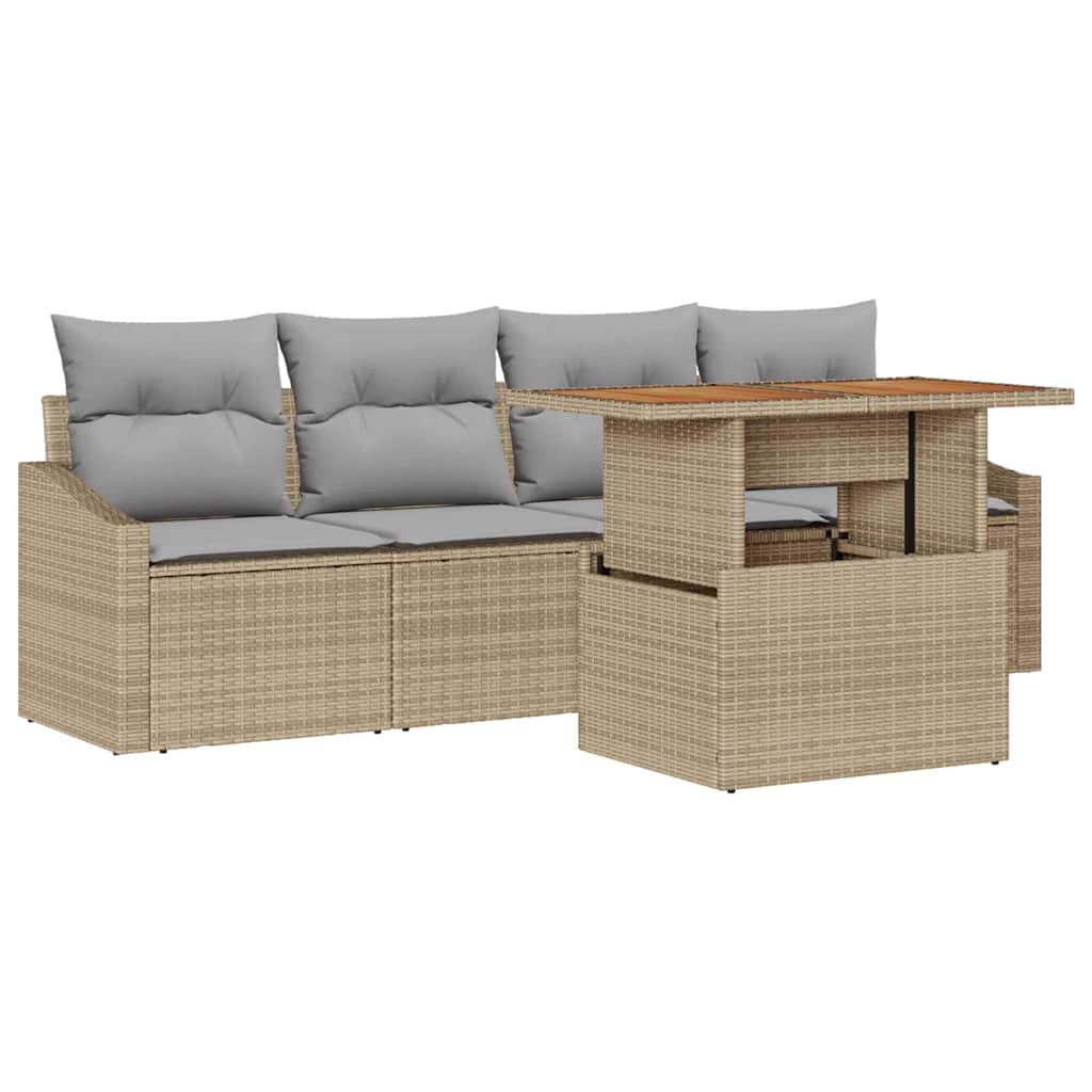 Tuin Sofa Set Met Opslag 5 Pcs Poly Riet