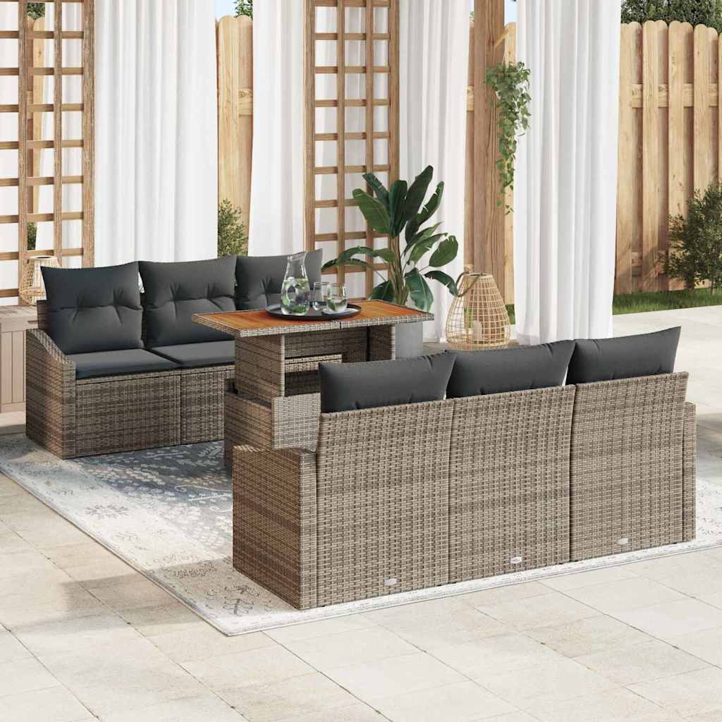 Tuin Sofa Set Met Opslag 7 Pcs Poly Riet