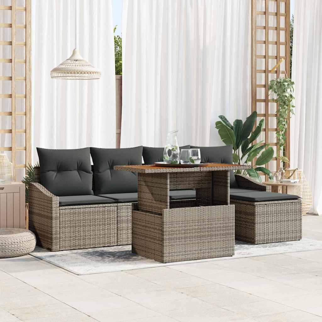 Tuin Sofa Set Met Opslag 6 Pcs Poly Riet