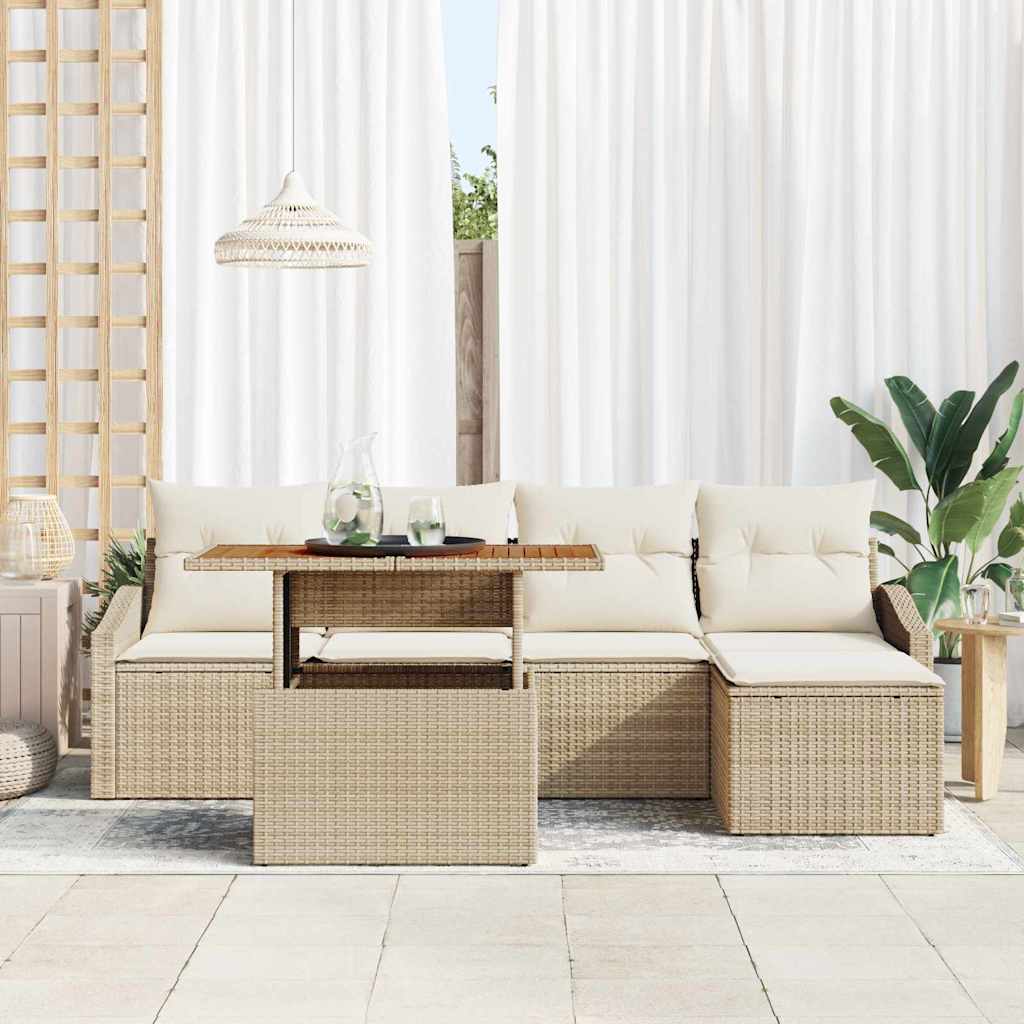 Tuin Sofa Set Met Opslag 6 Pcs Poly Riet