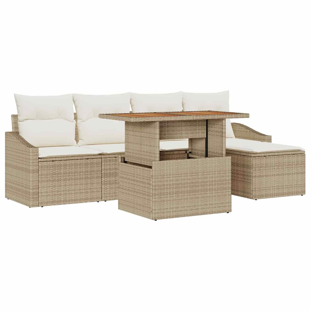 Tuin Sofa Set Met Opslag 6 Pcs Poly Riet