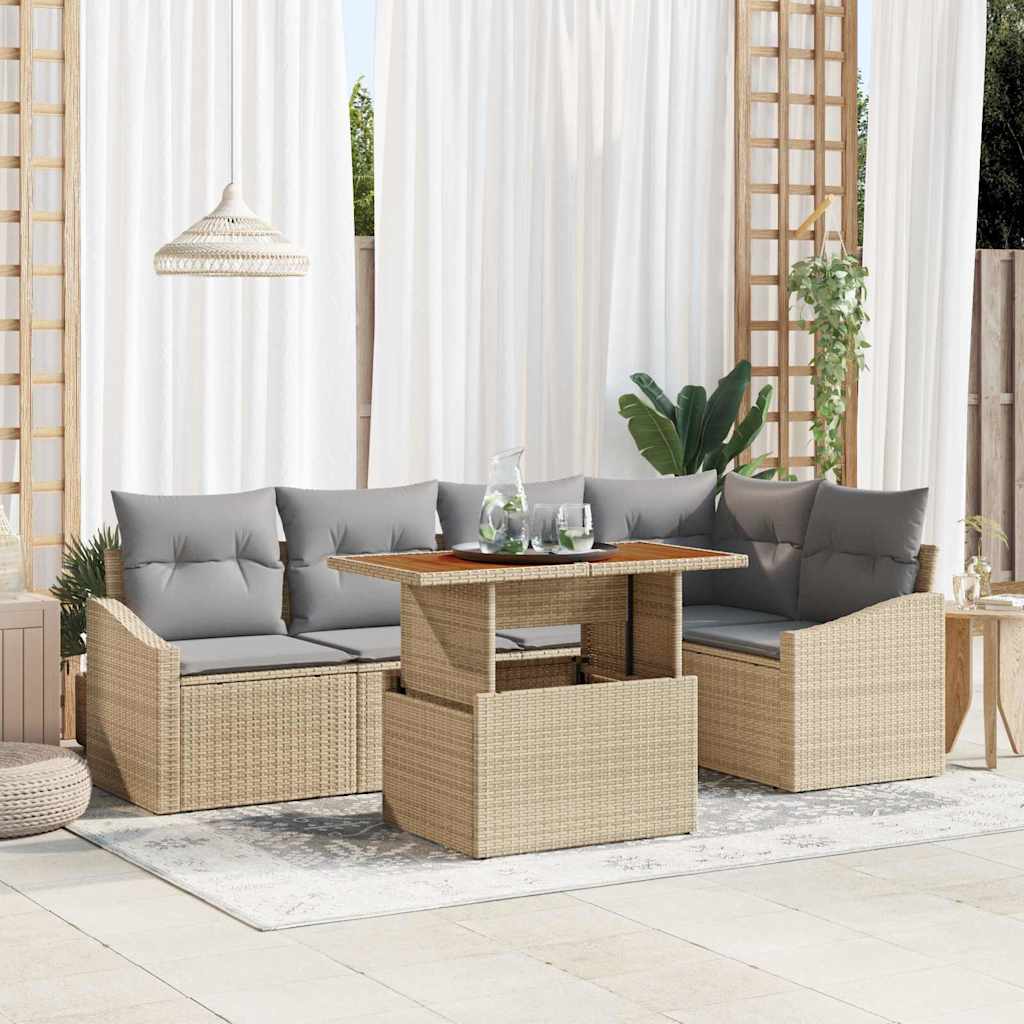 Tuin Sofa Set Met Opslag 6 Pcs Poly Riet