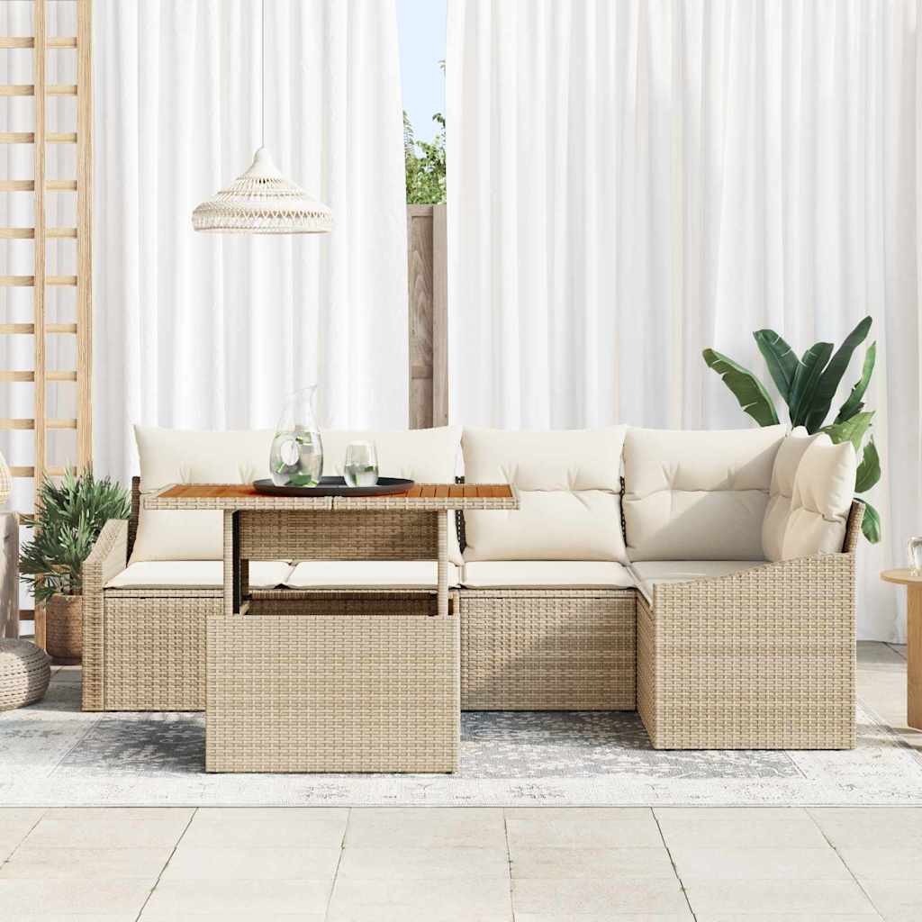 Tuin Sofa Set Met Opslag 6 Pcs Poly Riet