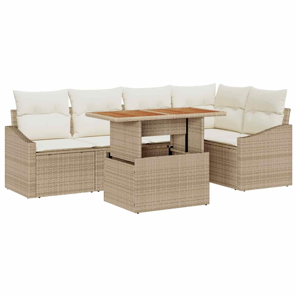 Tuin Sofa Set Met Opslag 6 Pcs Poly Riet