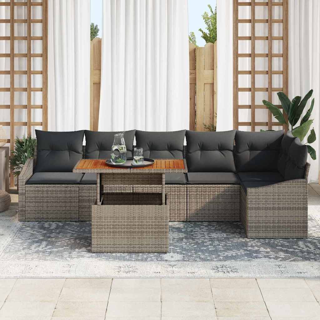 Tuin Sofa Set Met Opslag 7 Pcs Poly Riet