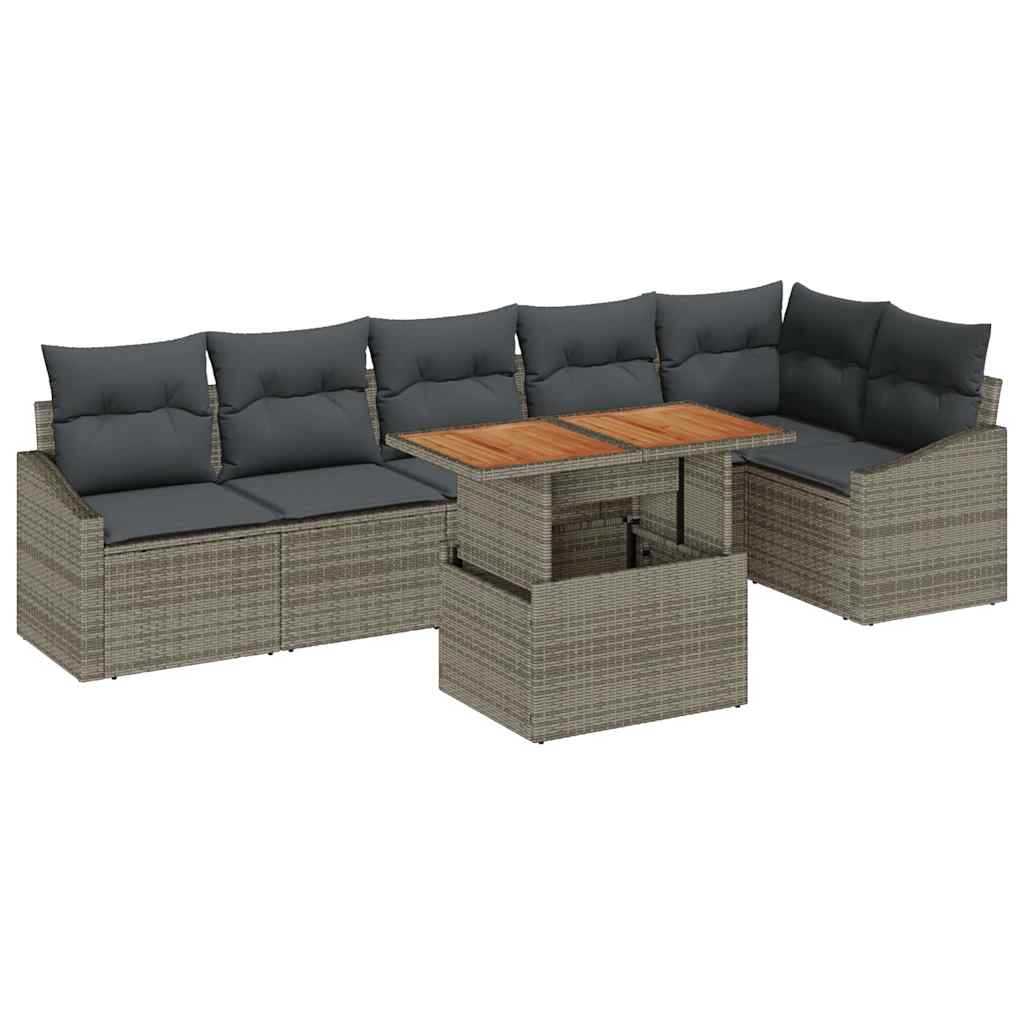 Tuin Sofa Set Met Opslag 7 Pcs Poly Riet