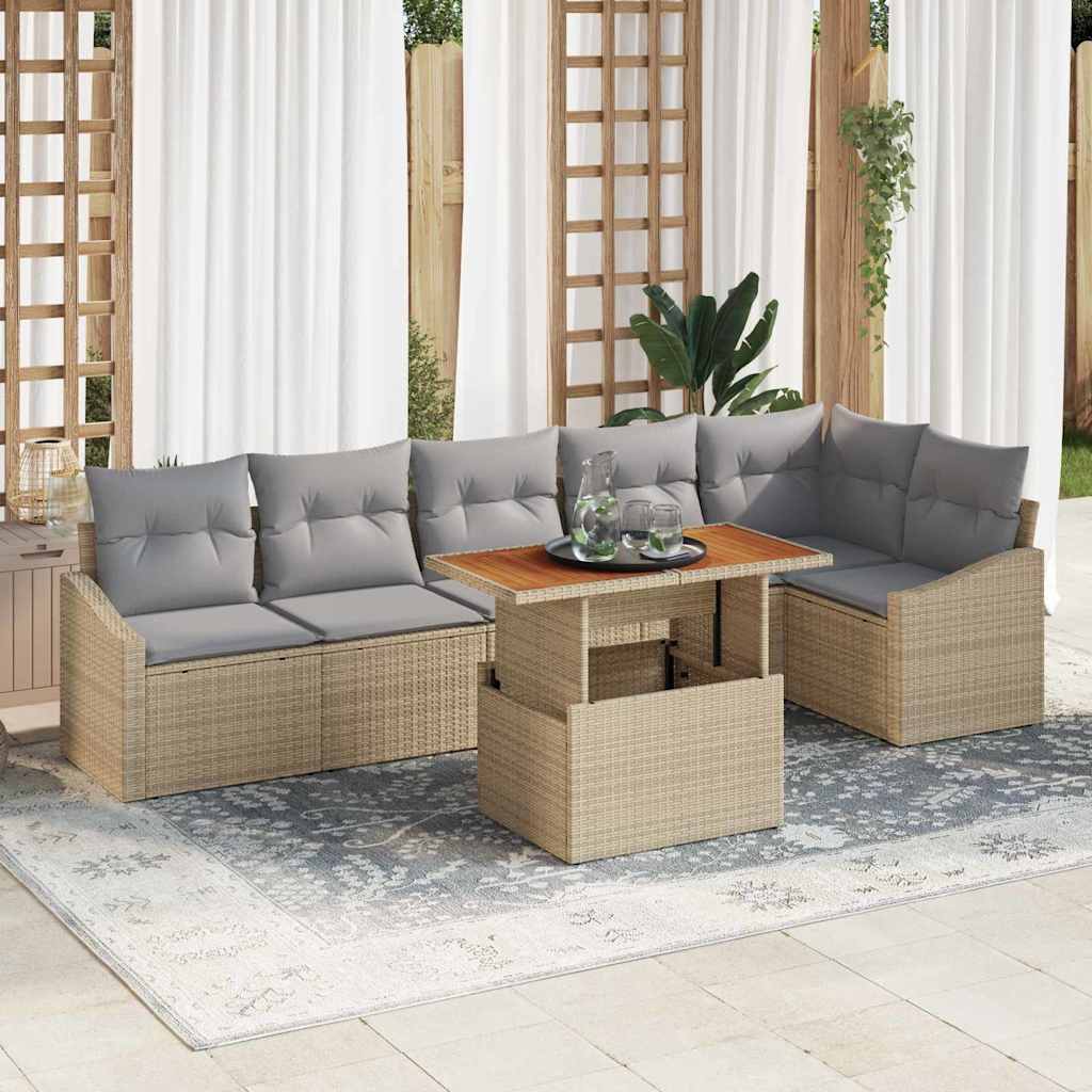 Tuin Sofa Set Met Opslag 7 Pcs Poly Riet
