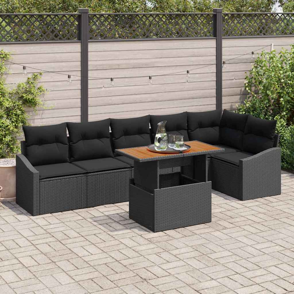 Tuin Sofa Set Met Opslag 7 Pcs Poly Riet