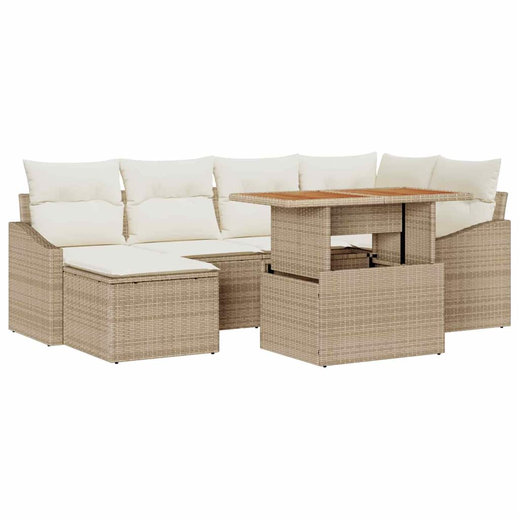 Tuin Sofa Set Met Opslag 7 Pcs Poly Riet