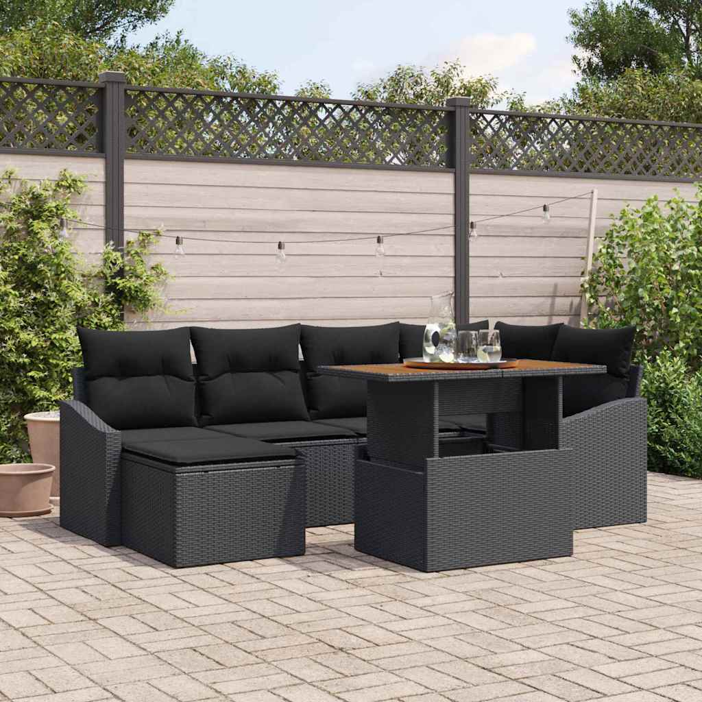 Tuin Sofa Set Met Opslag 7 Pcs Poly Riet