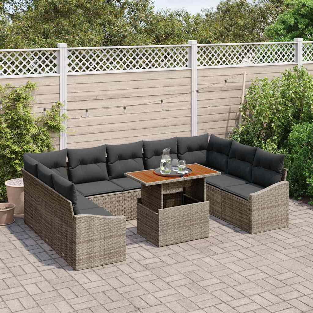 Tuin Sofa Set Met Opslag 10 Pcs Poly Riet