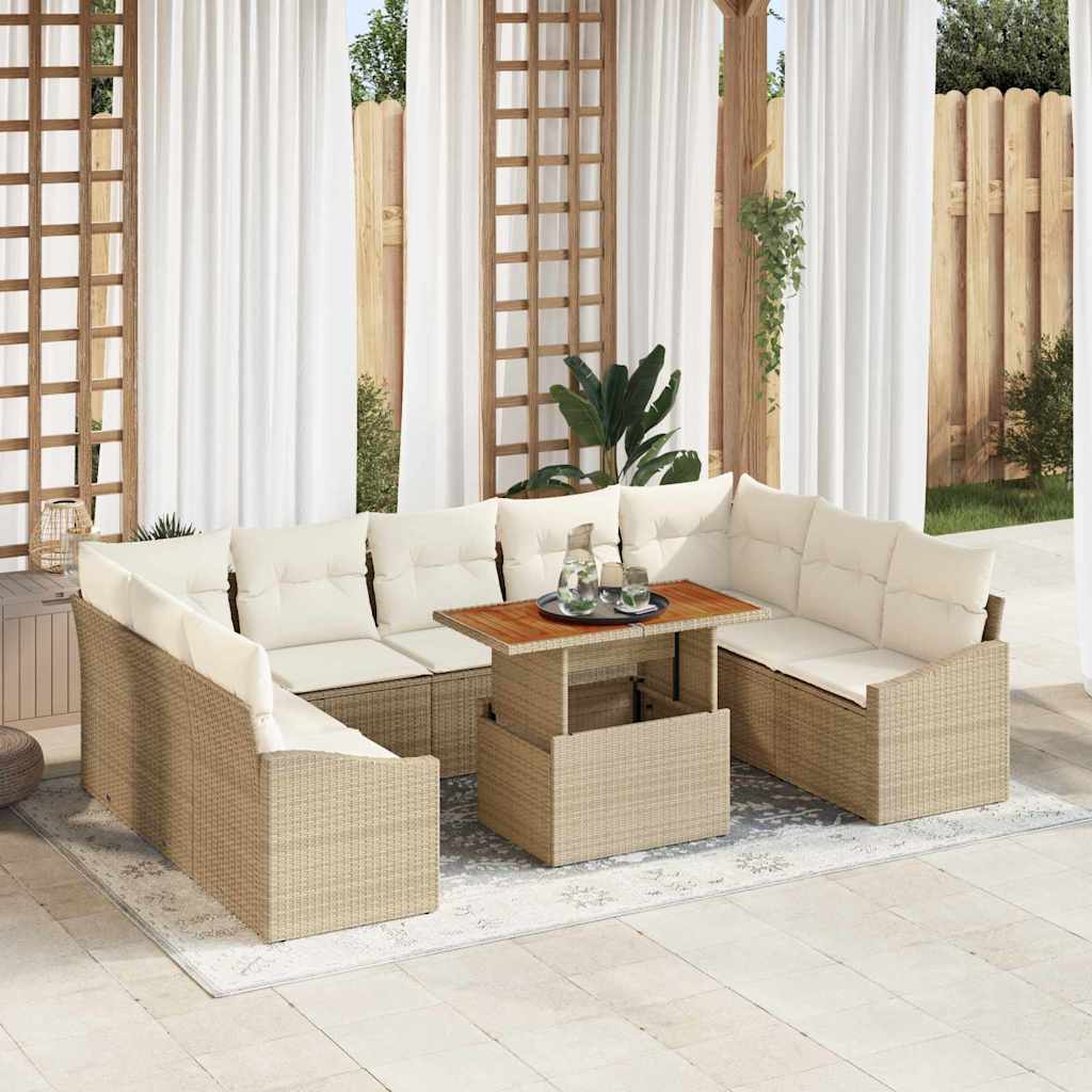 Tuin Sofa Set Met Opslag 10 Pcs Poly Riet