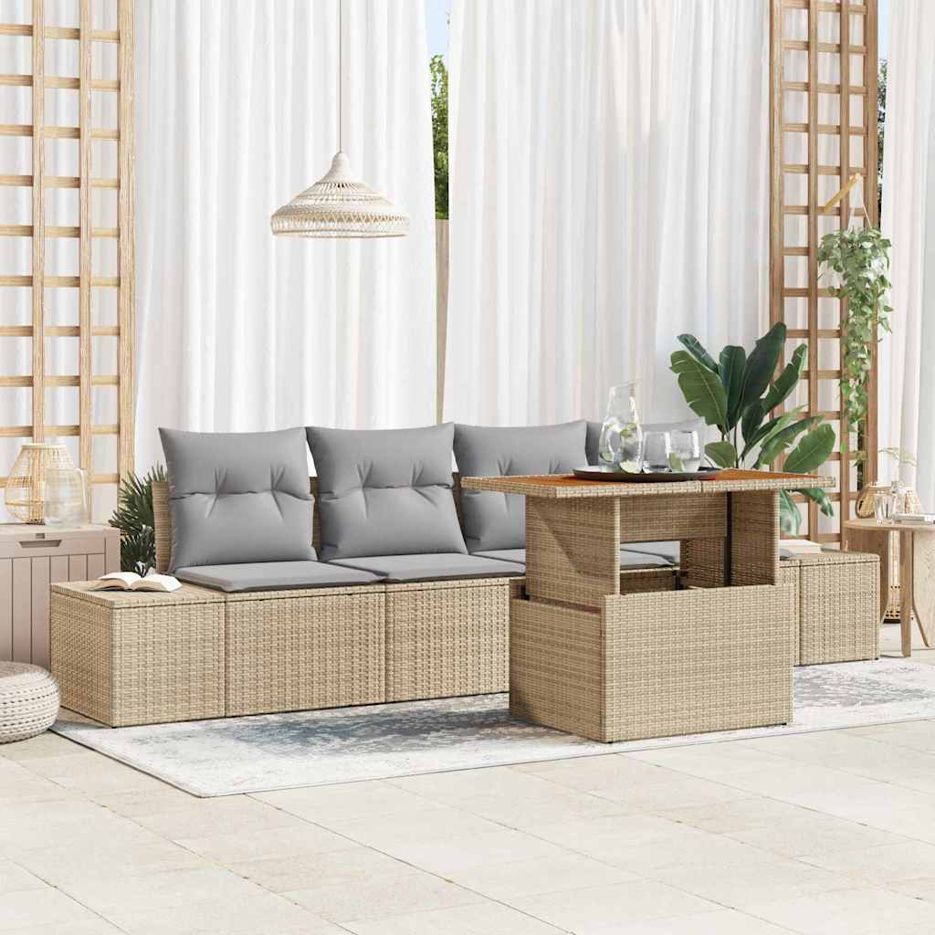 Tuin Sofa Set Met Opslag 5 Pcs Poly Riet
