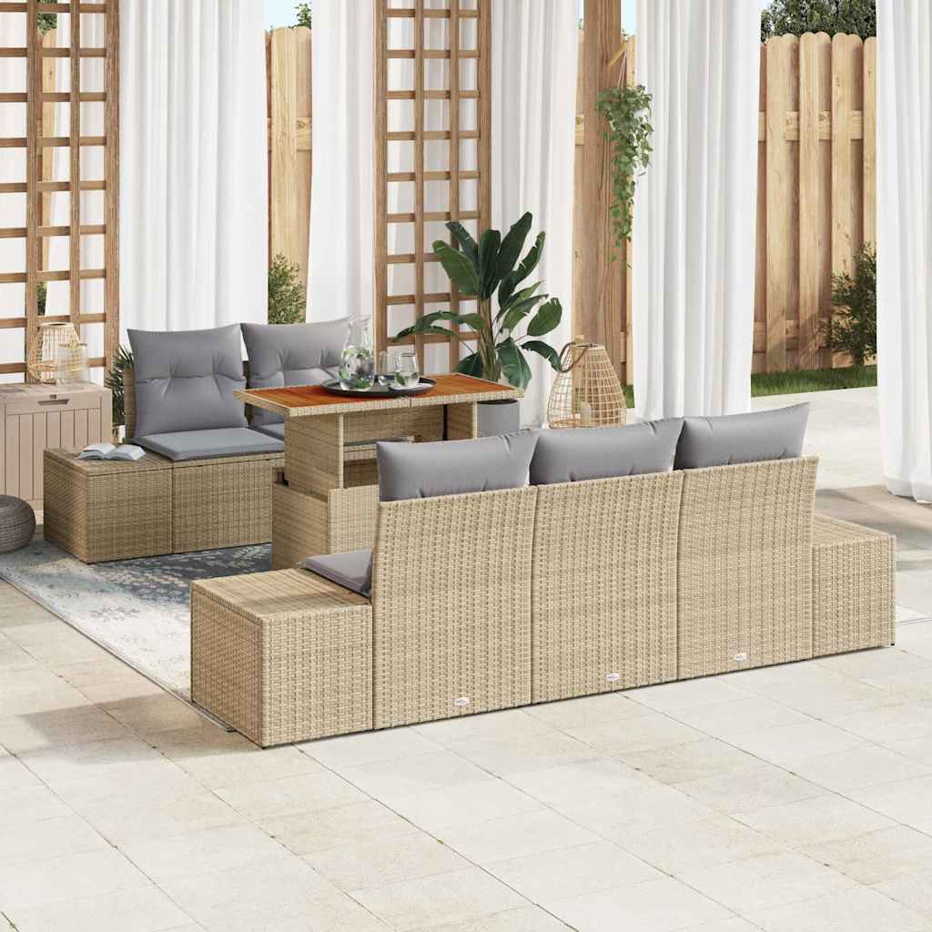 Tuin Sofa Set Met Opslag 6 Pcs Poly Riet