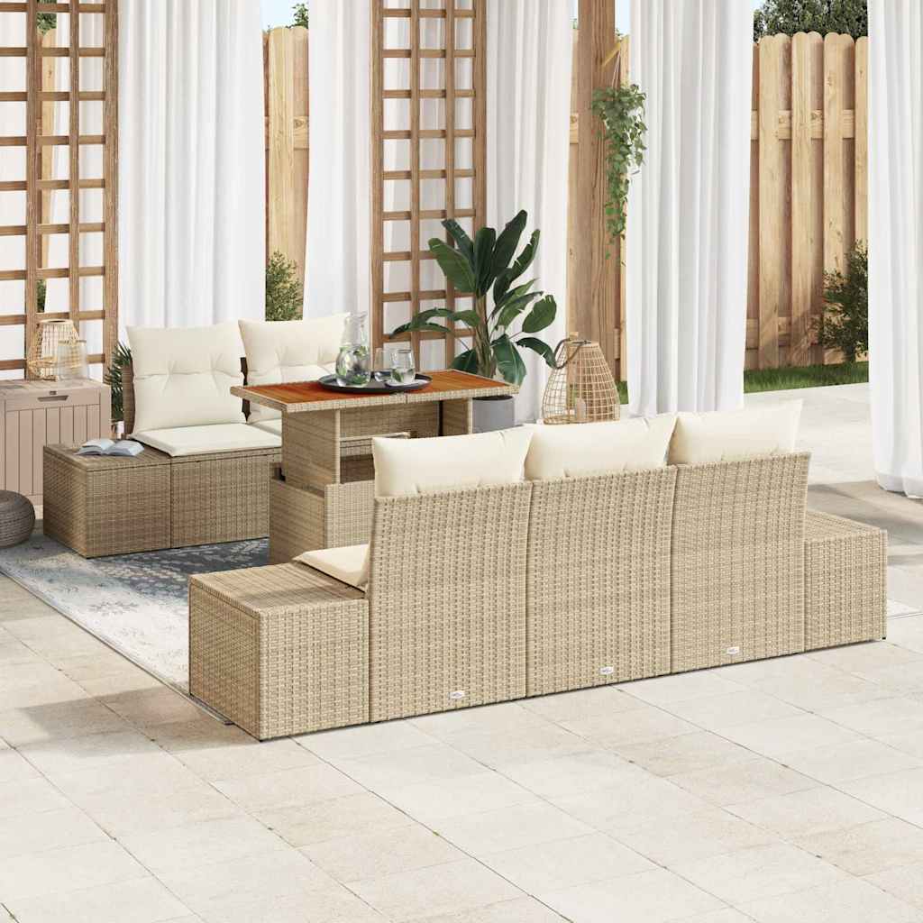 Tuin Sofa Set Met Opslag 6 Pcs Poly Riet