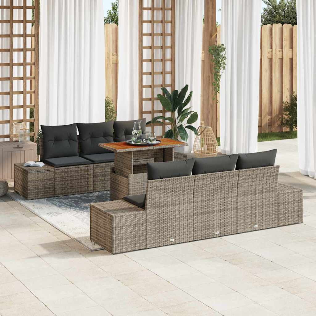 Tuin Sofa Set Met Opslag 7 Pcs Poly Riet