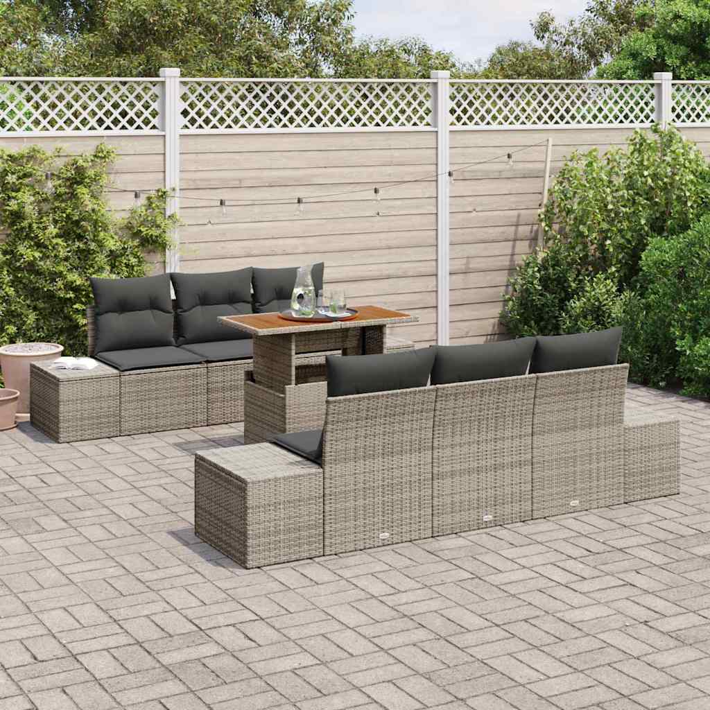 Tuin Sofa Set Met Opslag 7 Pcs Poly Riet