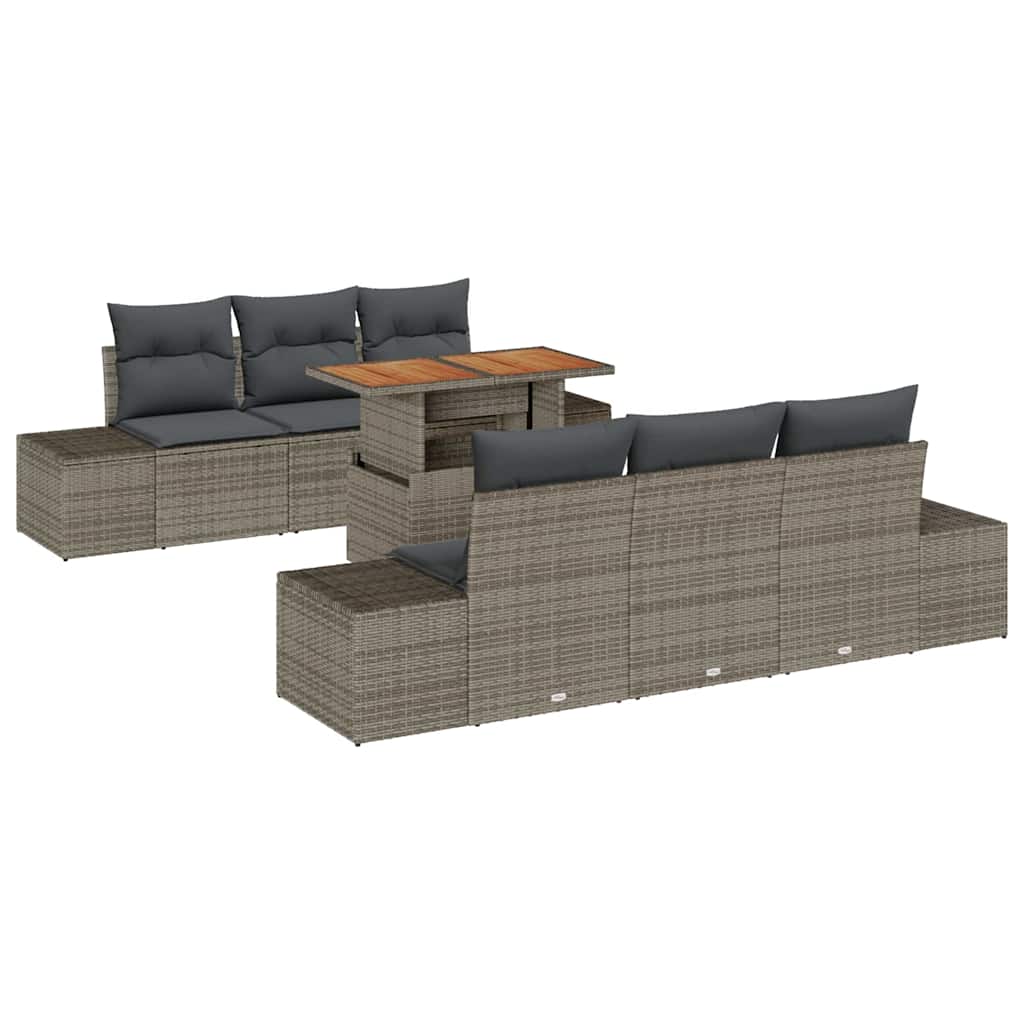 Tuin Sofa Set Met Opslag 7 Pcs Poly Riet