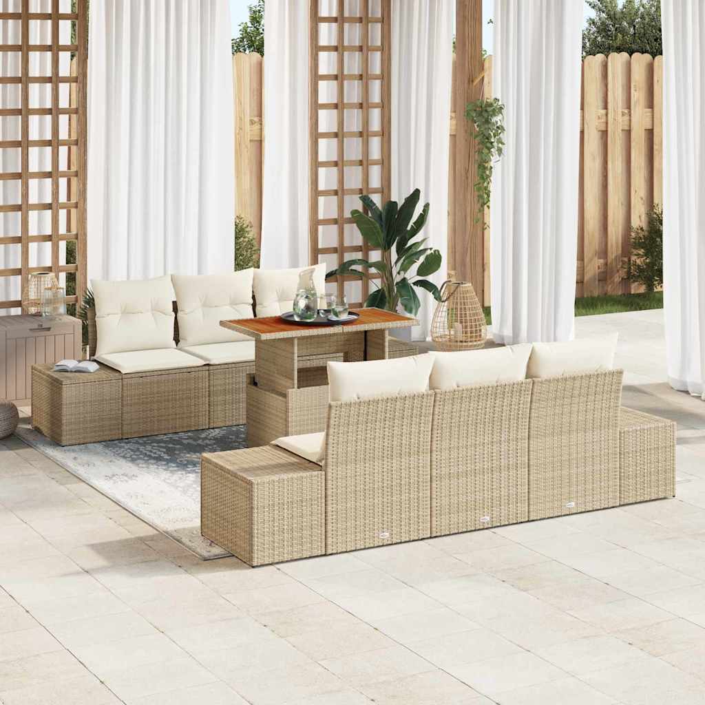 Tuin Sofa Set Met Opslag 7 Pcs Poly Riet