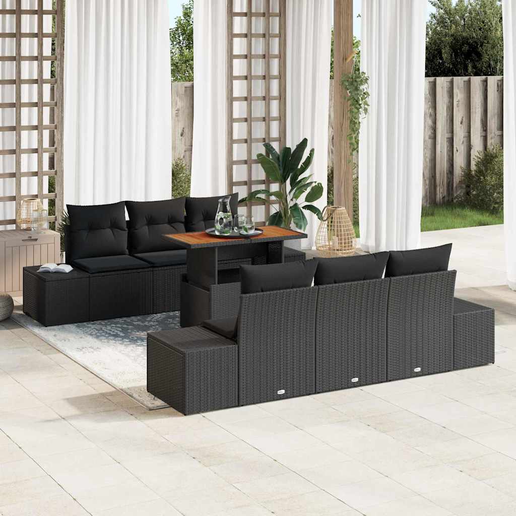 Tuin Sofa Set Met Opslag 7 Pcs Poly Riet