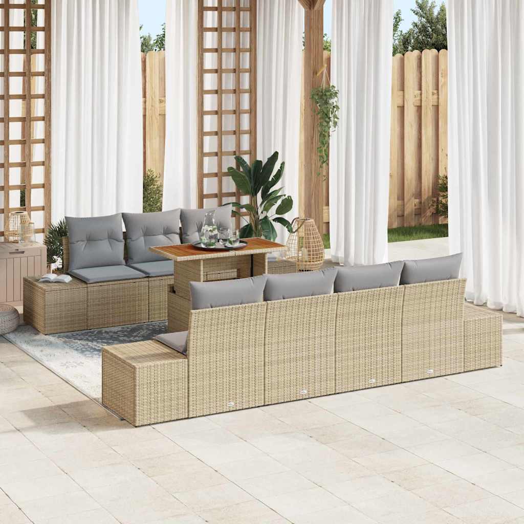 Tuin Sofa Set Met Opslag 8 Pcs Poly Riet