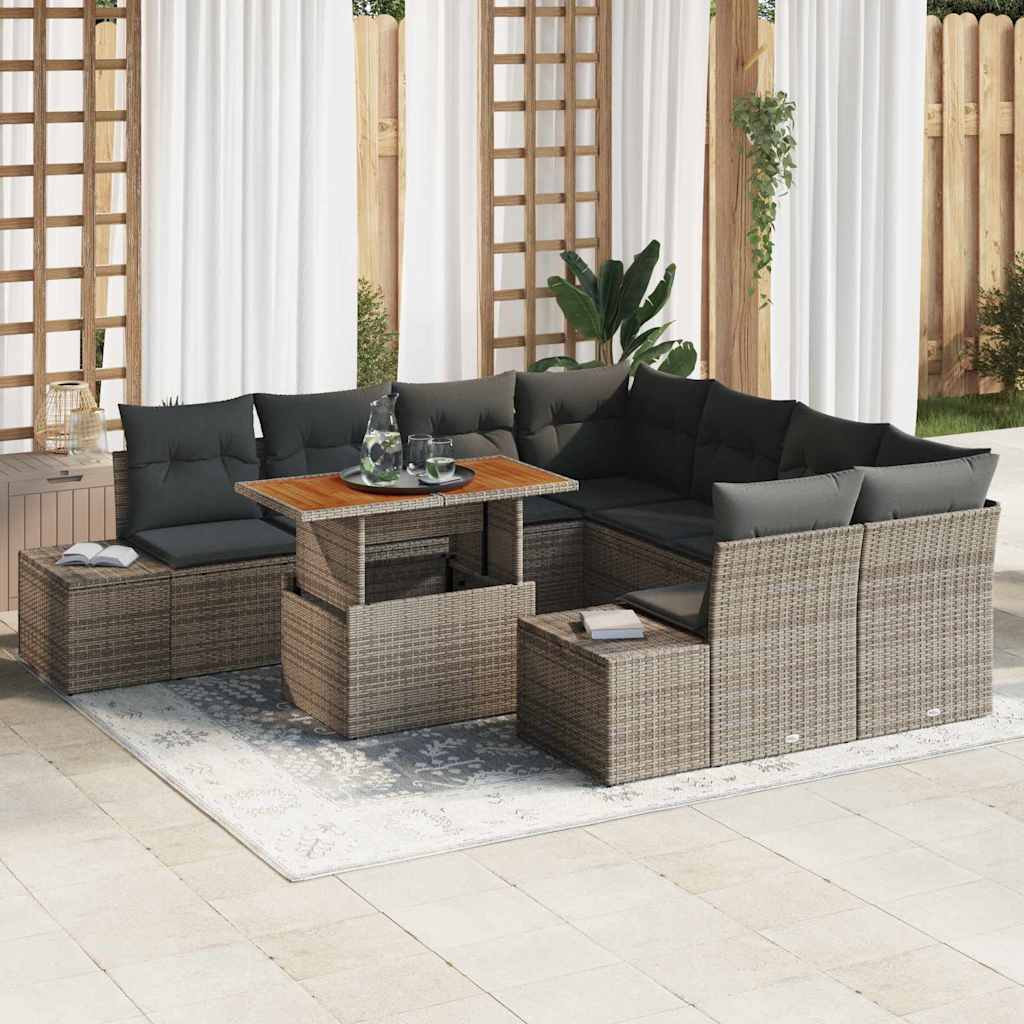 Tuin Sofa Set Met Opslag 9 Pcs Poly Riet
