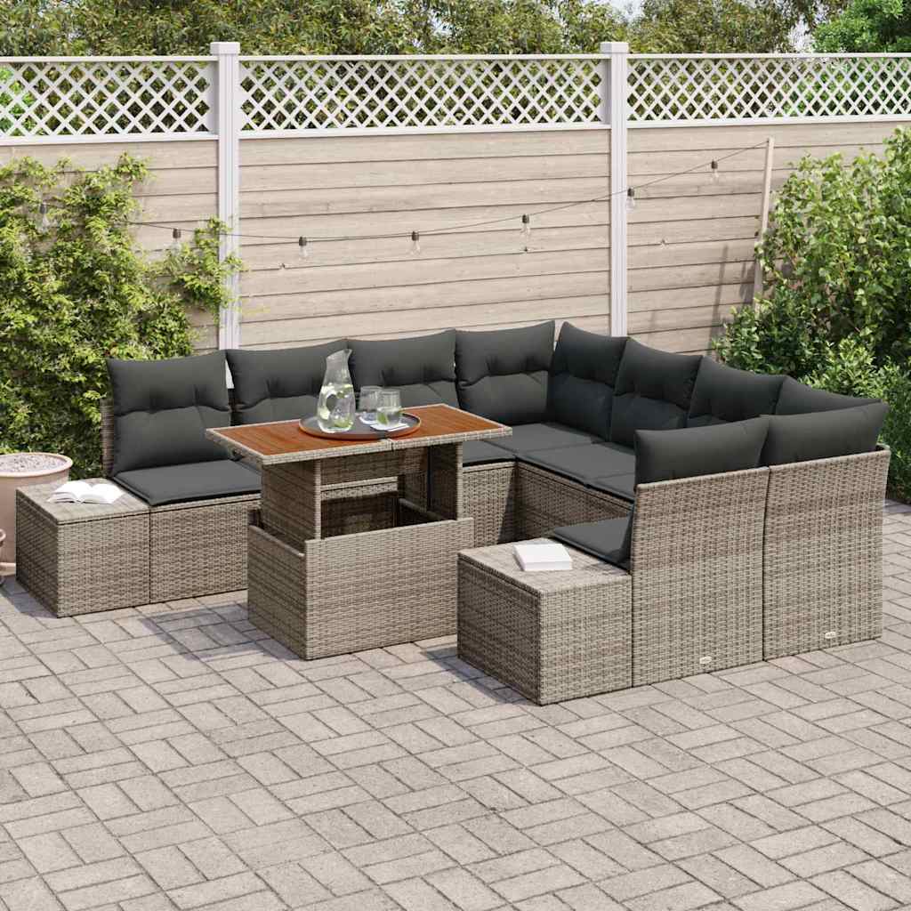 Tuin Sofa Set Met Opslag 9 Pcs Poly Riet