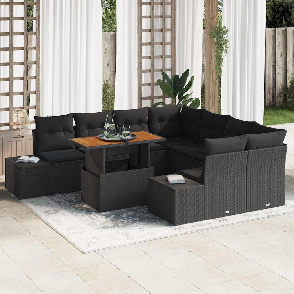 Tuin Sofa Set Met Opslag 9 Pcs Poly Riet