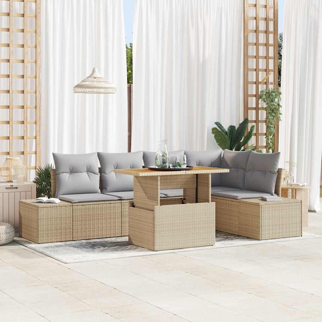 Tuin Sofa Set Met Opslag 6 Pcs Poly Riet