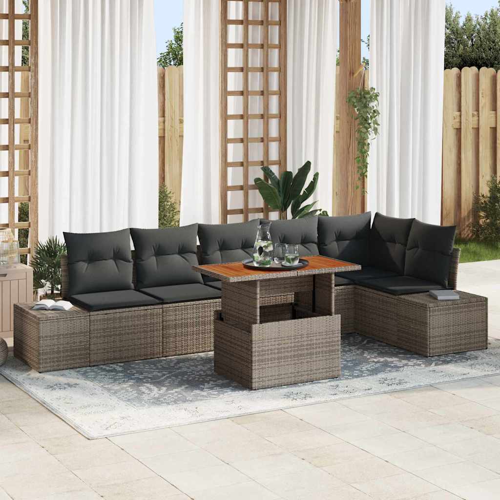Tuin Sofa Set Met Opslag 7 Pcs Poly Riet