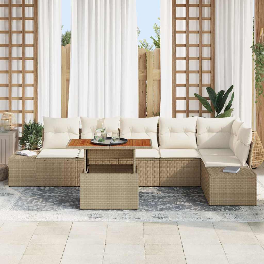 Tuin Sofa Set Met Opslag 7 Pcs Poly Riet