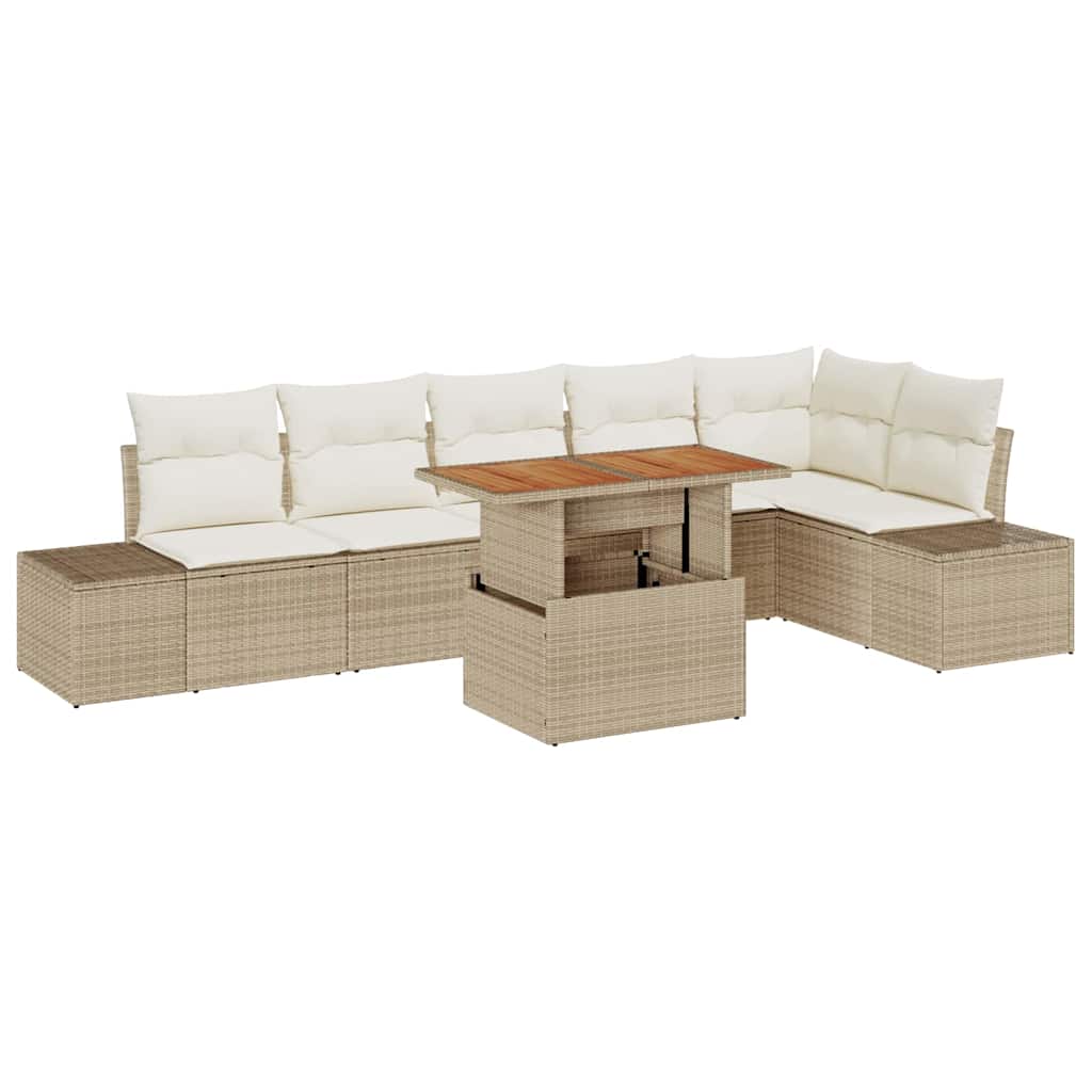 Tuin Sofa Set Met Opslag 7 Pcs Poly Riet